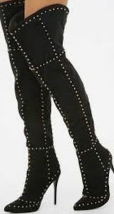 Size 8 over the knee studded boots